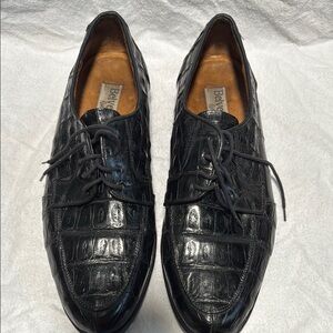 Belvedere Black Crocodile Leather Men's Shoes size 12M